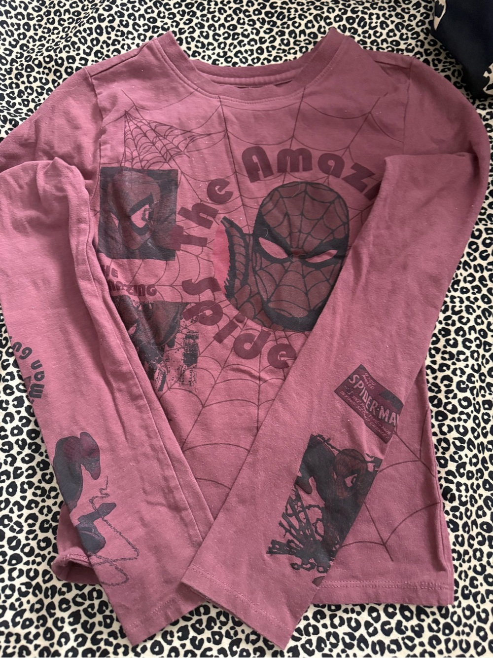 Marvel Kids Long-Sleeve Spider-Man Graphic Tee - Mauve